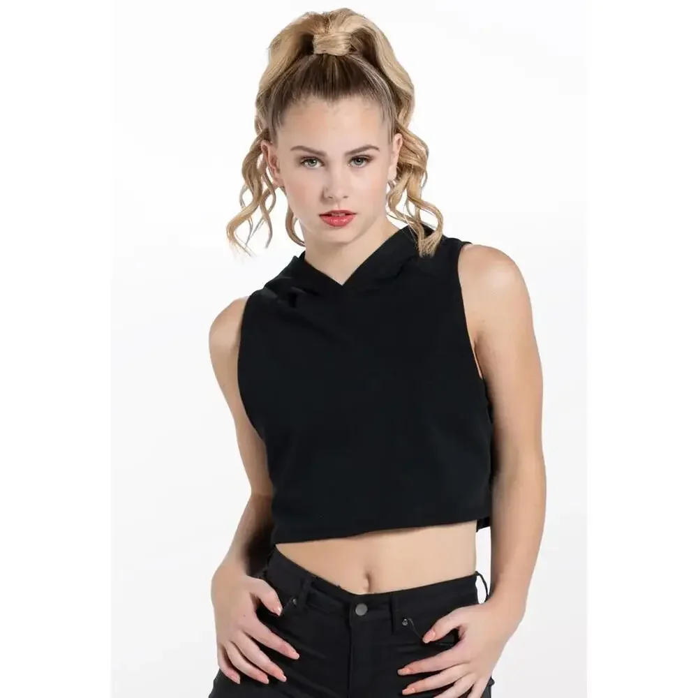 Pre-Owned Dance Crop Hoodie Balera AH9207 Intermediate Child Black Jazz Hip Hop